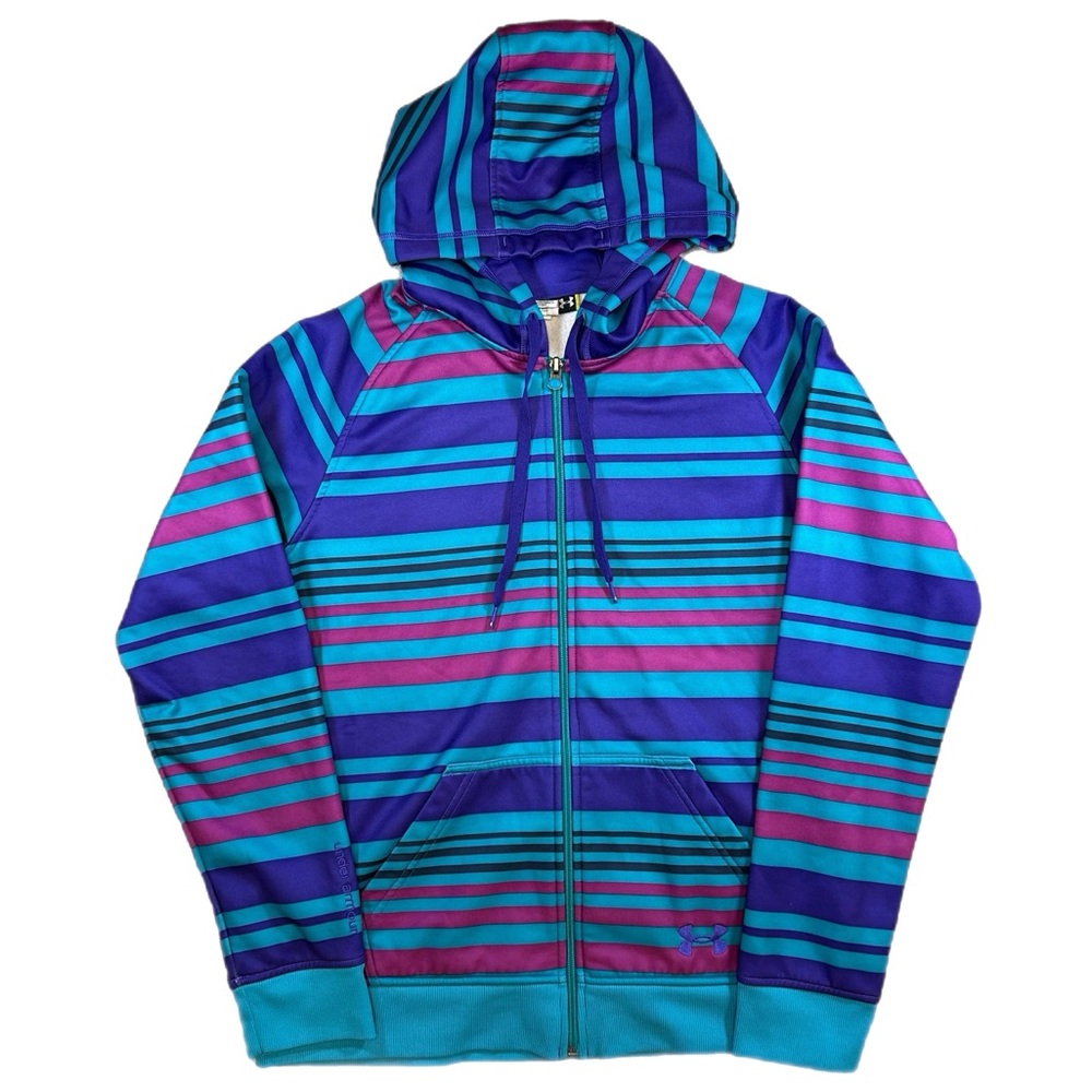 Under Armour Women's Semi-Fitted Striped Full Zip Hoodie Medium